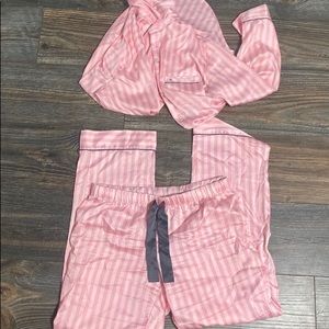 Victoria’s Secret pink satin striped pajama set